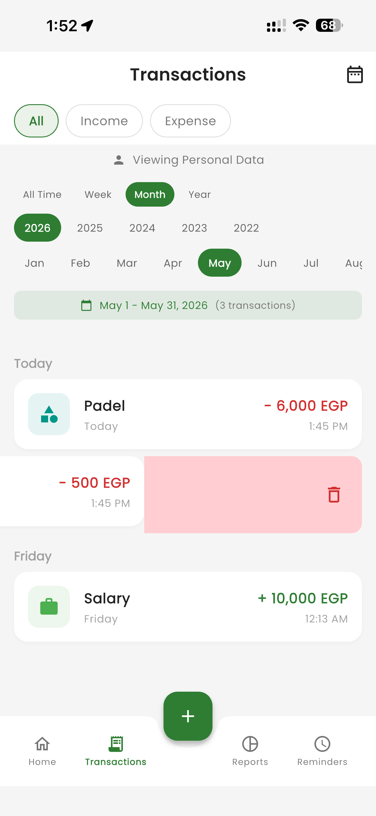 Delete Transactions